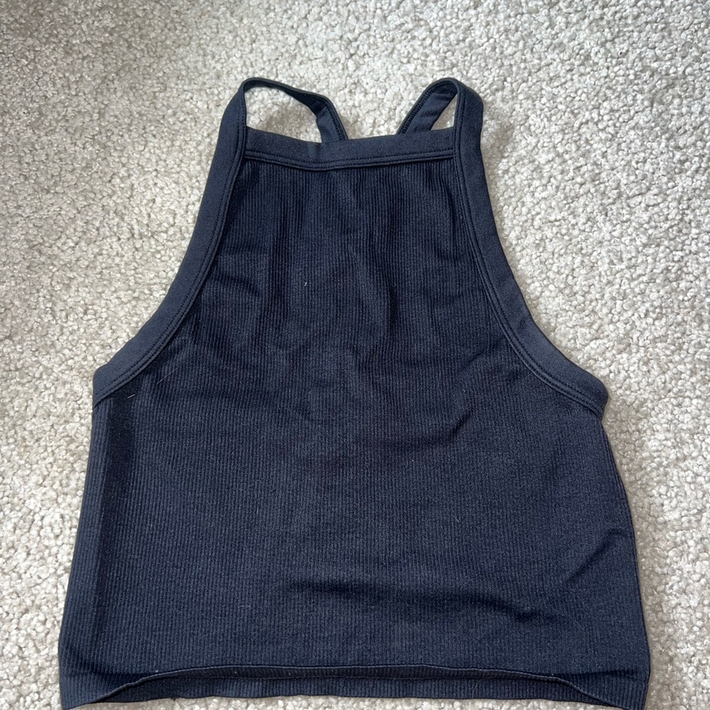 Black Ribbed Tank Top